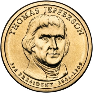 2007 1-dollar - D - Thomas Jefferson reverse